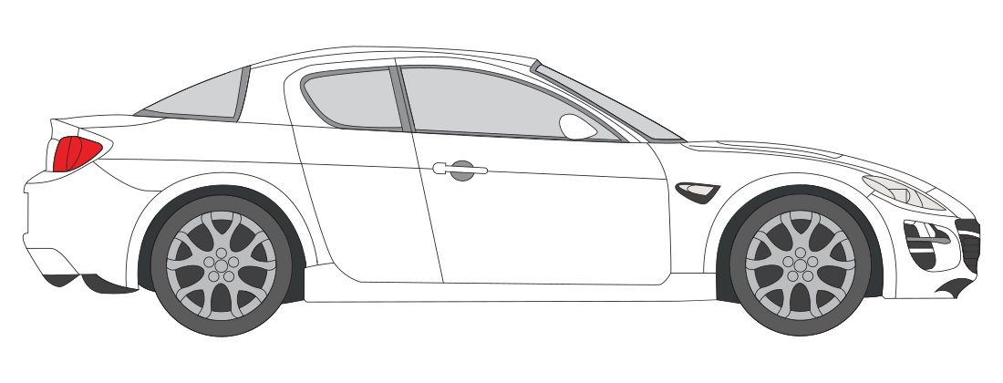 Coupe araç kaporta çizimi